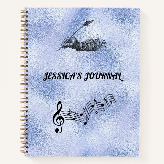 Journal de couverture rigide style ancien "Quill P (Devant)