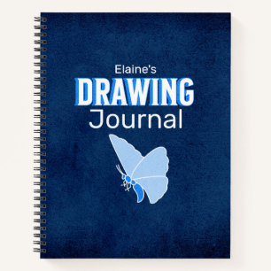 Journal de dessin papillon de nom personnalisé