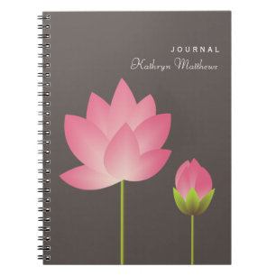 Journal de fleurs florales du lotus rose blanc