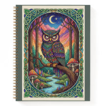 Journal de forêt Chouette Zentangle de la rivière