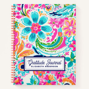 Journal de Gratitude à Motifs Floraux Aquarelle Lu