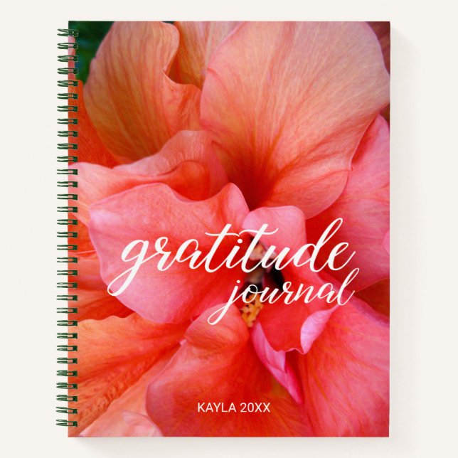 Journal de Gratitude Belle Fleur et Nom personnali (Devant)