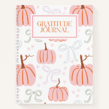 Journal de gratitude d'automne aux citrouilles ros