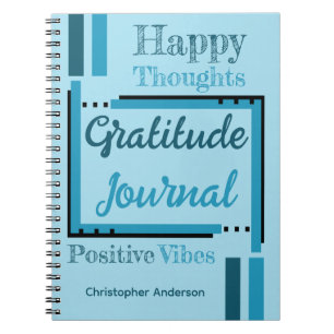 Journal de gratitude de nom personnalisé bleu