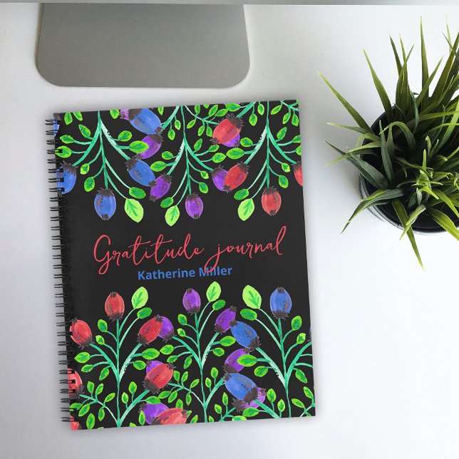 Journal de Gratitude des fleurs peintes à la main (Créateur téléchargé)