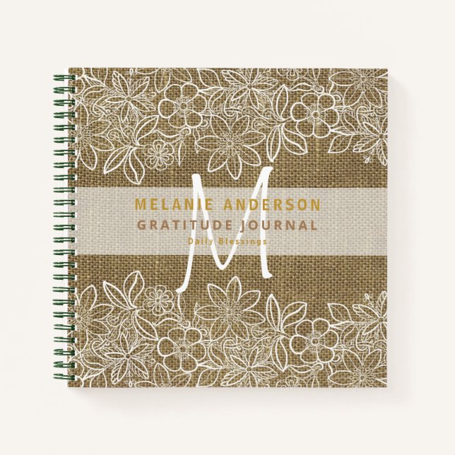 Journal de gratitude et de reconnaissance en toile (Devant)