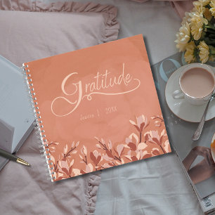 Journal de gratitude floral en terre cuite