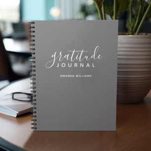 Journal de Gratitude Gris Minimal - calligraphie