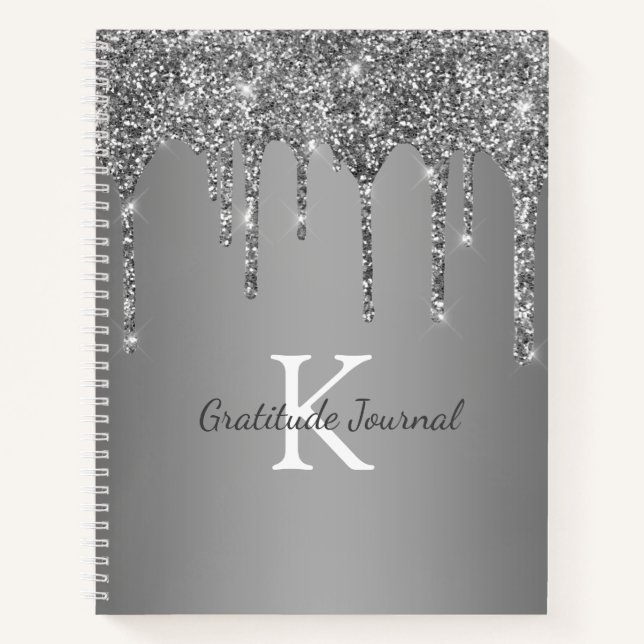 Journal de Gratitude Monogramme Parties scintillan (Devant)