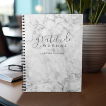 Journal de Gratitude Motif en marbre - gris et bla