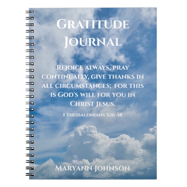 Journal de Gratitude personnalisé avec ciel bleu (Devant)