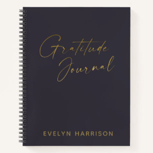 Journal de gratitude personnalisé en bleu indigo o