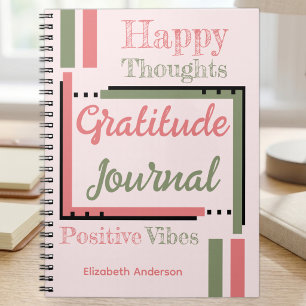 Journal de gratitude personnalisé vert rose
