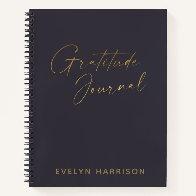 Journal de Gratitude personnalisée dans Indigo Blu (Devant)