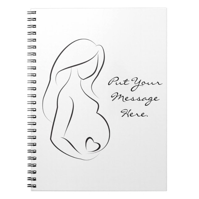 Journal de grossesse de coeur de ventre de femme (Devant)