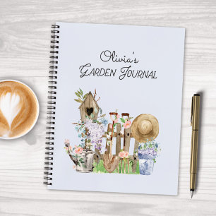 Journal de jardin à l'aquarelle floral outils de j