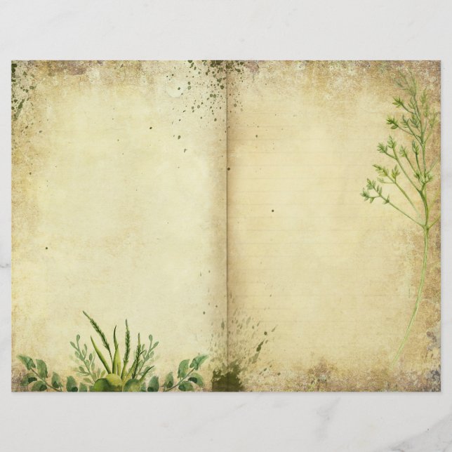 Journal de jardin Wild Herb Greenery Livre papier (Devant)