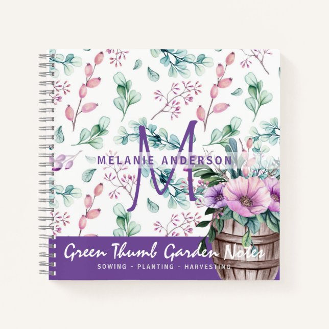 Journal de jardinage de jardin floral à la menthe  (Devant)
