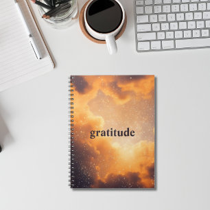 Journal de la Gratitude esthétique nuageuse orange
