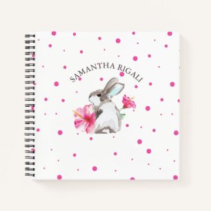 Journal de lapin lapin d'aquarelle personnalisé