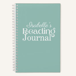 Journal de lecture vert personnalisé