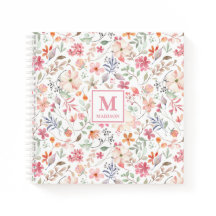 Journal de notes à monogramme Fleur sauvage
