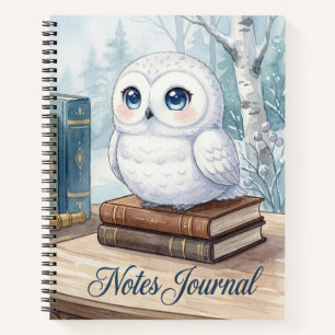 Journal de notes de chouette blanche mignonne