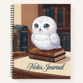 Journal de notes de chouette blanche mignonne