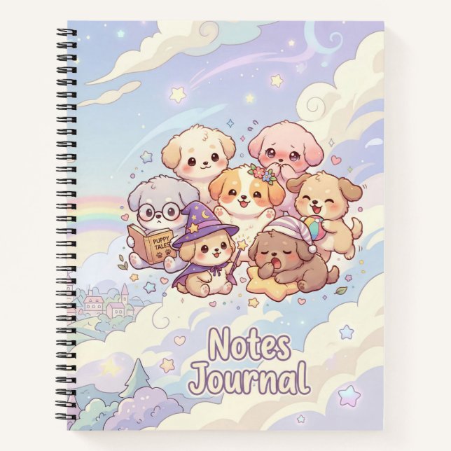 Journal de notes des amis de chiot mignons (Devant)