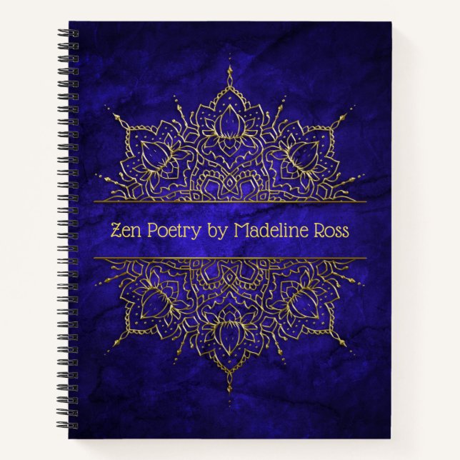 Journal de poésie Mandala Gold personnalisable (Devant)