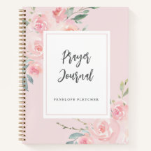 Journal de prière Aquarelle Floral Élégant rose