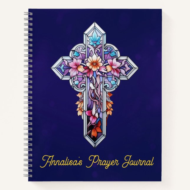 Journal de prière croix en verre tendu (Devant)