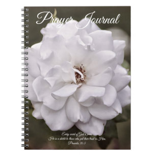 Journal de prière de rose blanche pure