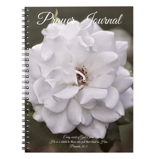 Journal de prière de rose blanche pure (Devant)