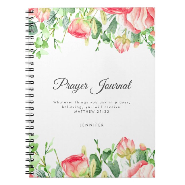 Journal de prière personnalisé du Rose de corail (Devant)