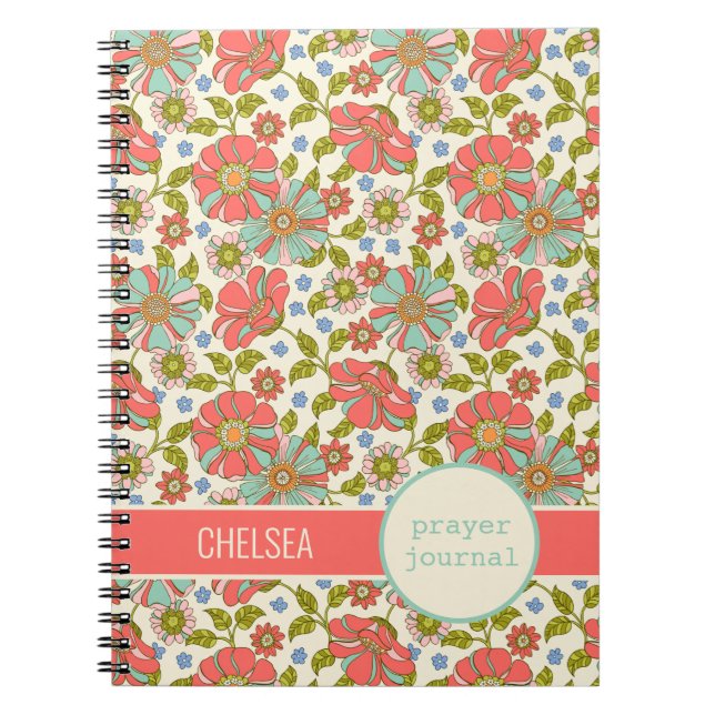Journal de prière personnalisée en rose rétro (Devant)