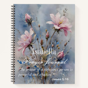 Journal de prière personnalisée Fleurs Pastel