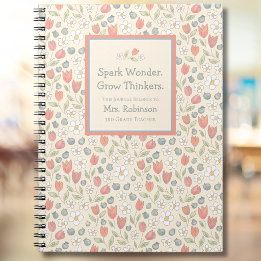 Journal de professeur floral personnalisé pour la