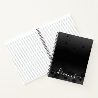 Journal de rêve à bokeh noir personnalisé