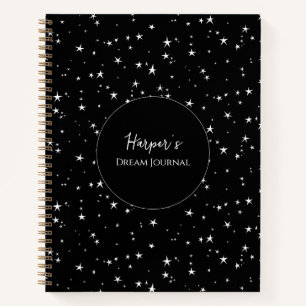 Journal de rêve personnalisé Étoiles noires et b