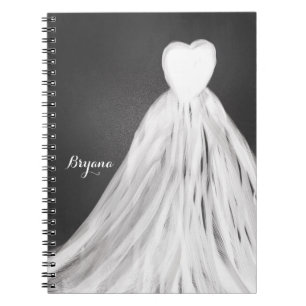 Journal de robe de mariée en tableau noir pour ent