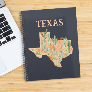 Journal de voyage carte aquarelle du cactus du Tex