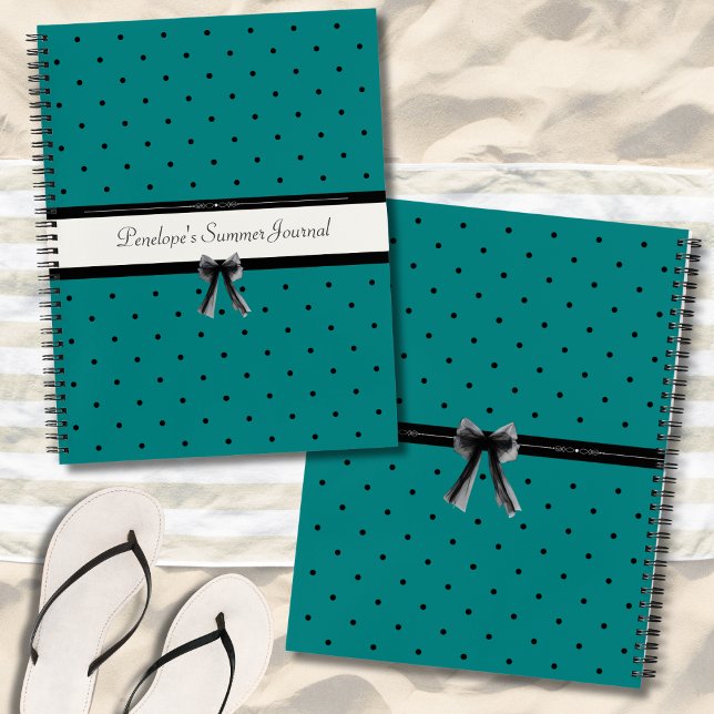 Journal de voyage d'été moderne de luxe monogramme (Bold, boutique, and perfectly teal—a 360-degree look at your next favorite summer accessory.)