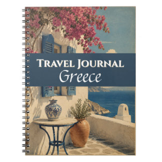 Journal de voyage Grèce Bleu Personnalisable