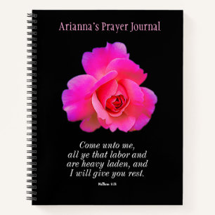 Journal d'écriture personnalisée du Rose floral