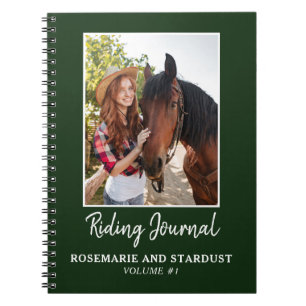 Journal d'équitation personnalisé Photo vert