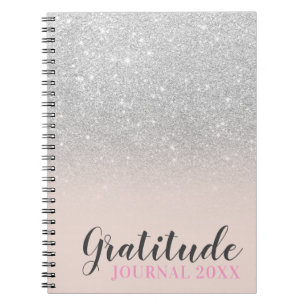 Journal der Dankbarkeit von SIlver Glitzer Notizblock
