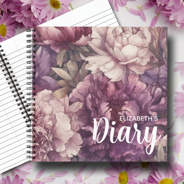 Journal des fleurs de pivoines violettes (Créateur téléchargé)