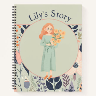 Journal d'illustration florale esthétique vert sau