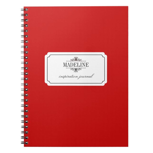 Journal d'inspiration personnalisé simple en rouge (Devant)